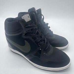 Nike Force Sky High Hidden Wedge Black Green High Top Sneakers Size 9